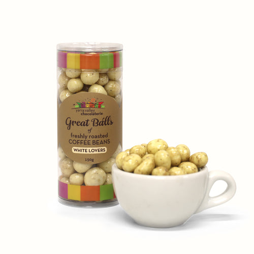 Chocolate Coated Coffee Beans - White
